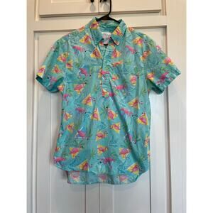 Chubbies Men's Flamingo and Palm tree v neck 100% cotton small